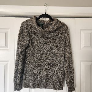 Ralph Lauren Lauren Jeans Co Black & Cream Cowl Neck Sweater